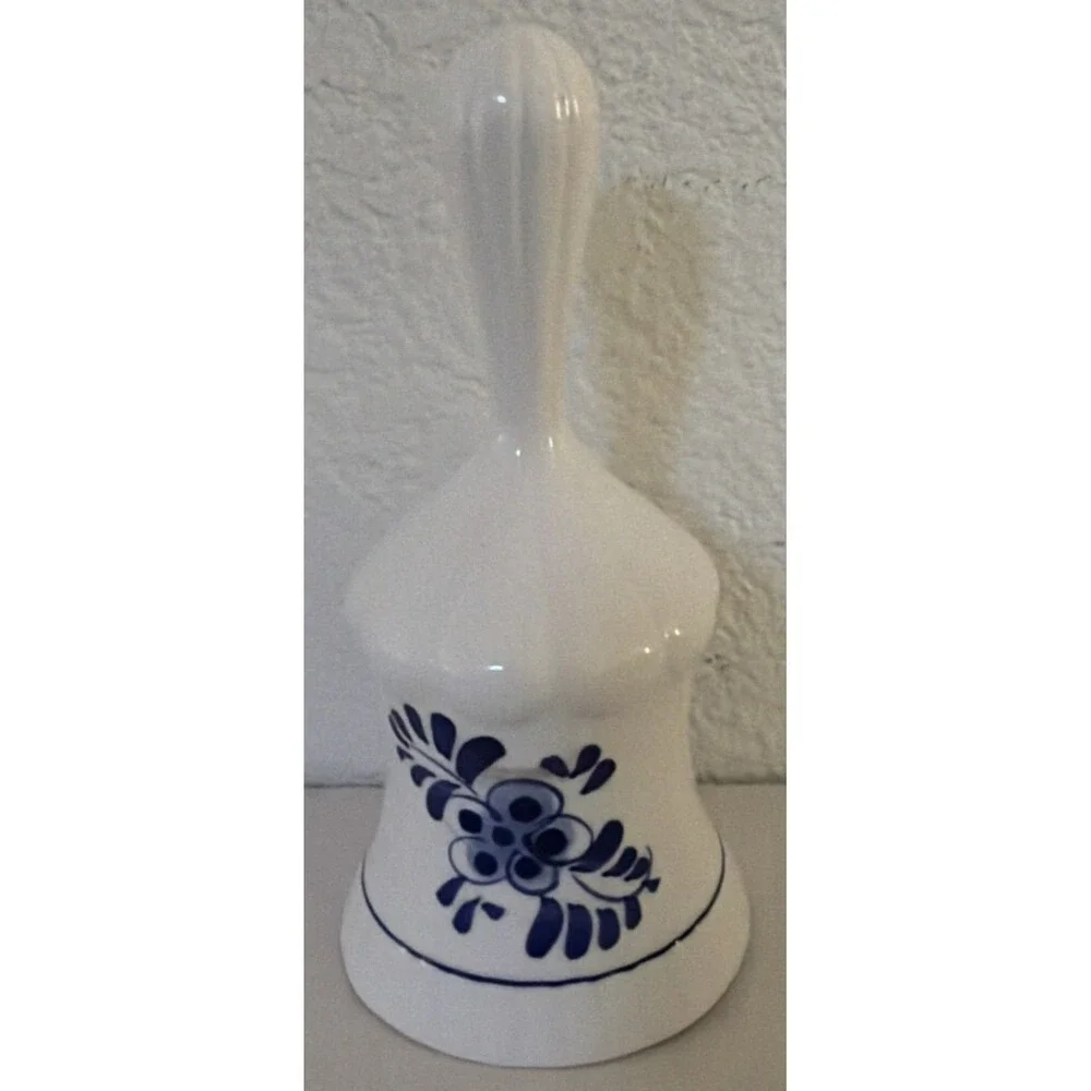 Delft Blue Holland Porcelain Bell Windmill Floral